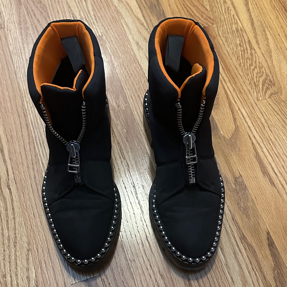 Alexander Wang Black and Orange Combat Boots